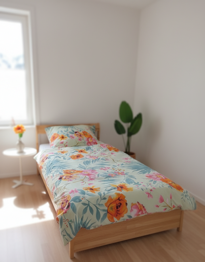 Bettwäsche 2er Set 135x200 80x80cm Bettgarnitur Doppelbett Bettbezug Kissen E5