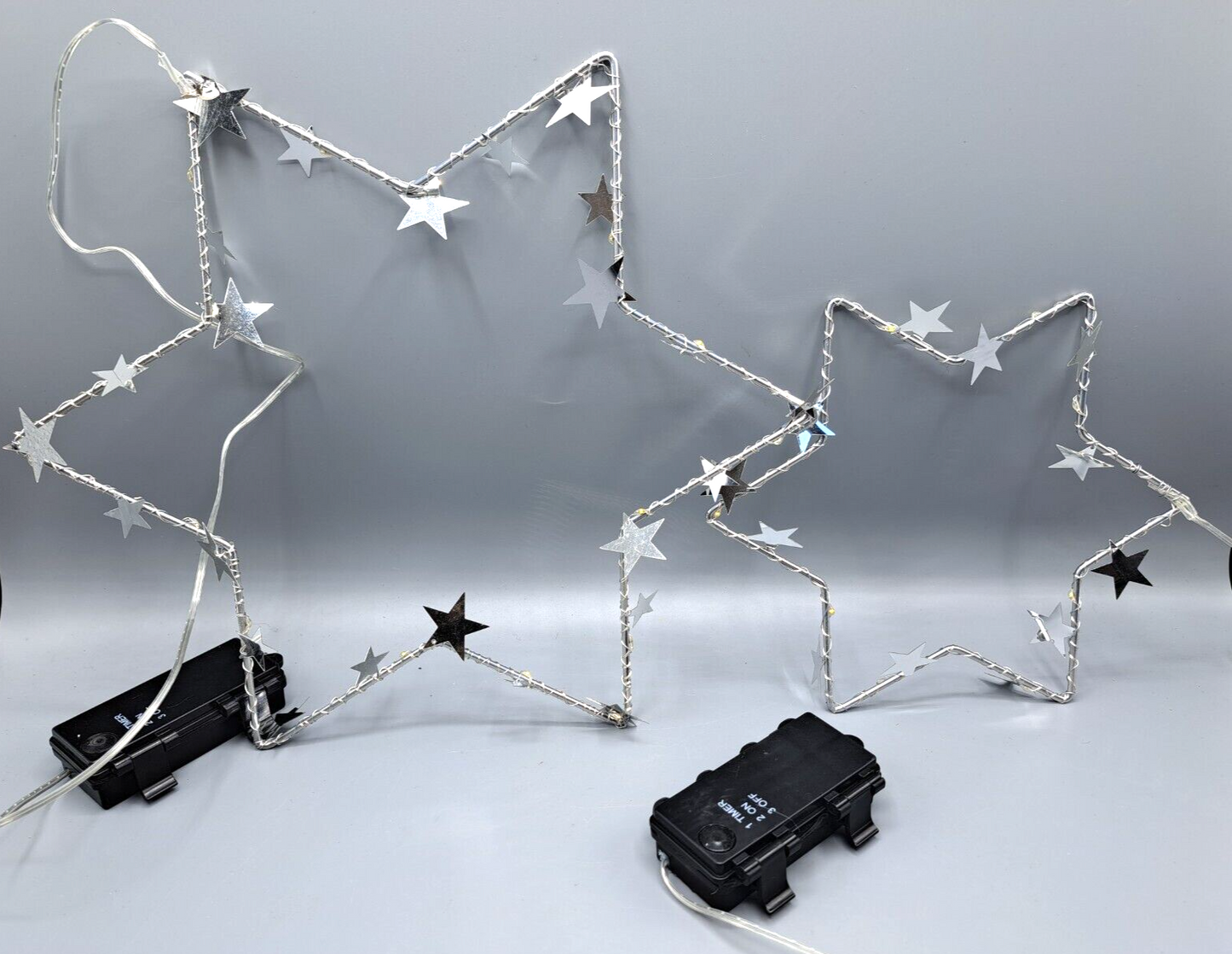 Weltbild LED Hängedeko Sternenzauber 2er Set Sterne Weihnachten Timer Deko HA23