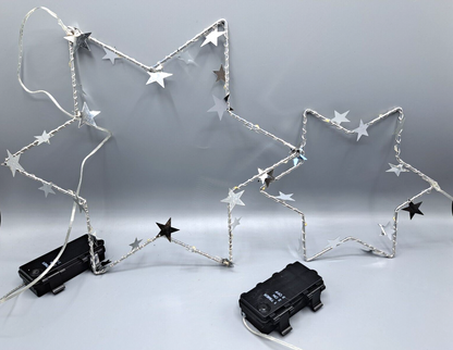 Weltbild LED Hängedeko Sternenzauber 2er Set Sterne Weihnachten Timer Deko HA23