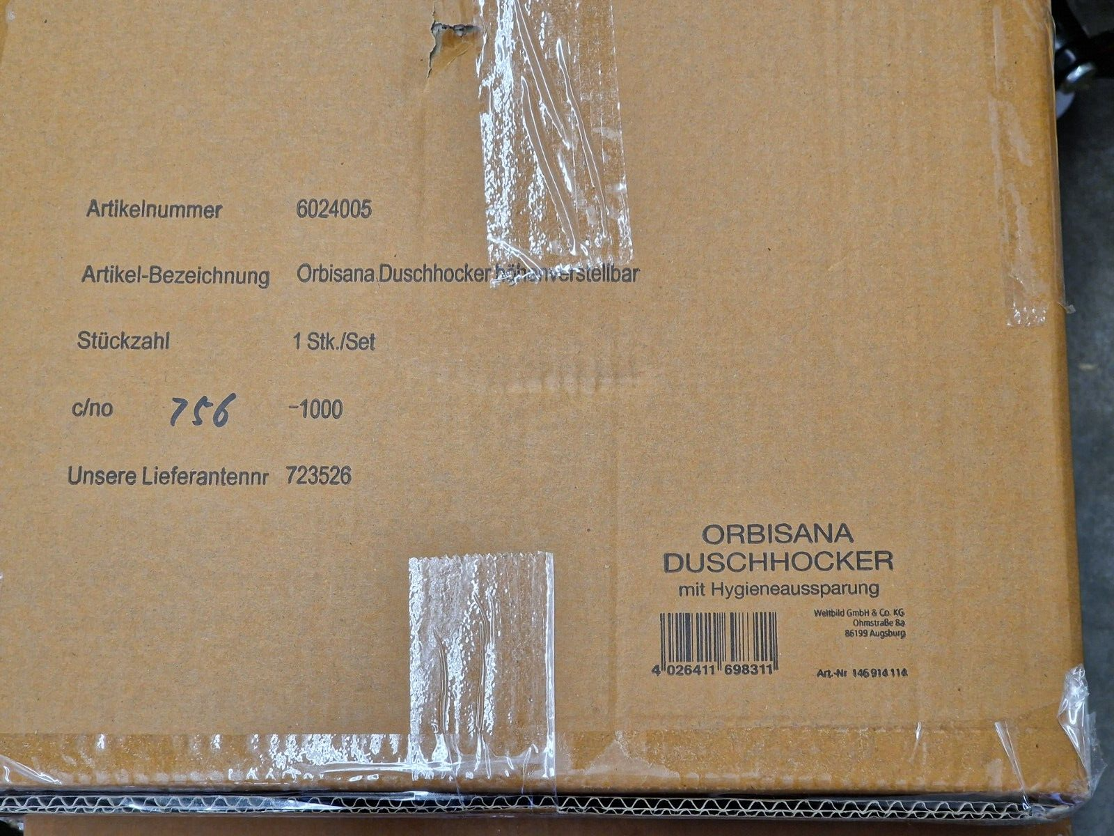 Orbisana Duschhocker, höhenverstellbar - 6-Fach höhenverstellbar bis 50 cm