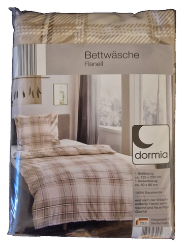 Dormia Flanell Bettwäsche, 135x200, 80x80, Baumwolle