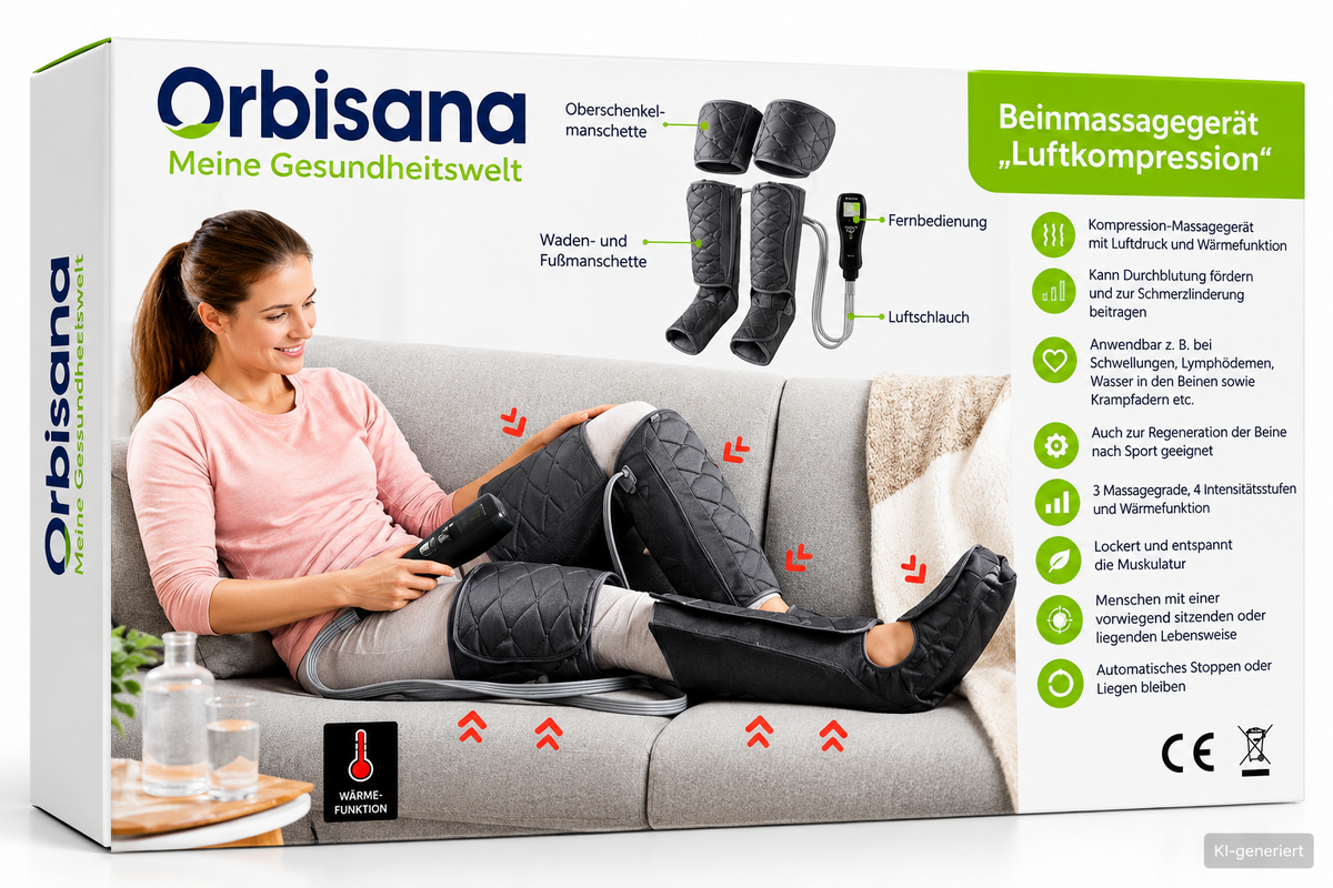 Orbisana Beinmassagegerät Luftkompression Waden Fuß Massage Wärme D10