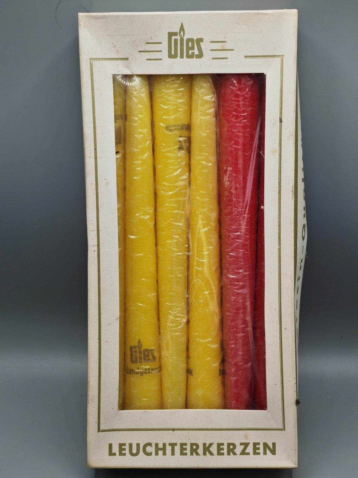 Gies Leuchtkerzen, 250mm lang, 12 Stück, Rot/Gelb