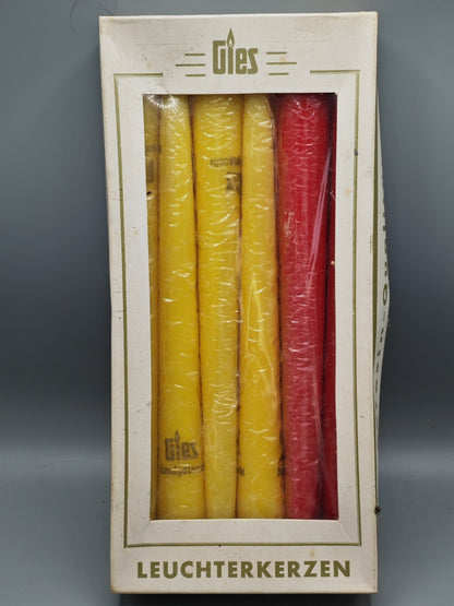 Gies Leuchtkerzen, 250mm lang, 12 Stück, Rot/Gelb