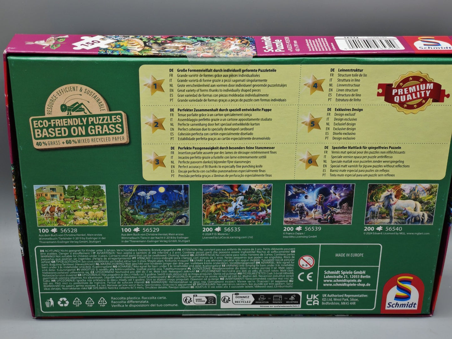 Schmidt Spiele Tiere in den Wäldern Europas Puzzle 150 Teile Kinder
