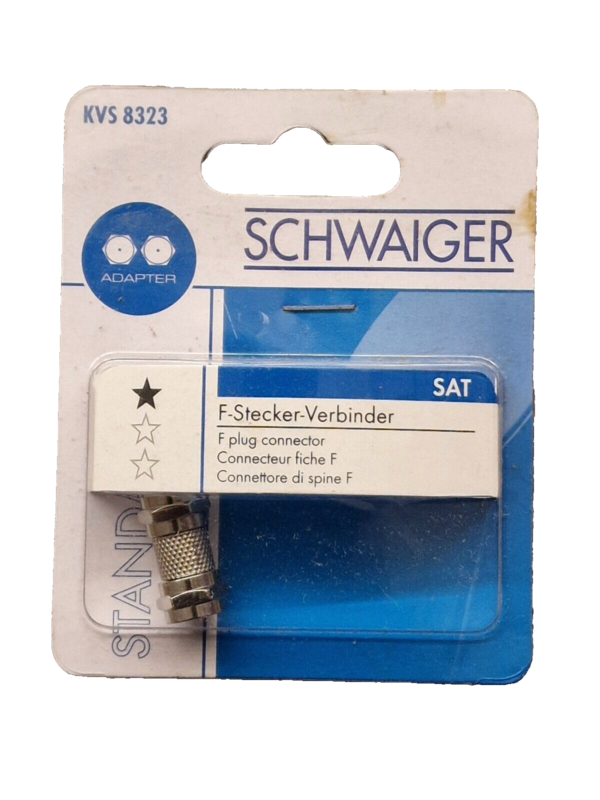 Schwaiger KVS8323 F-Stecker Verbinder SAT Antennen Kabel Kupplung