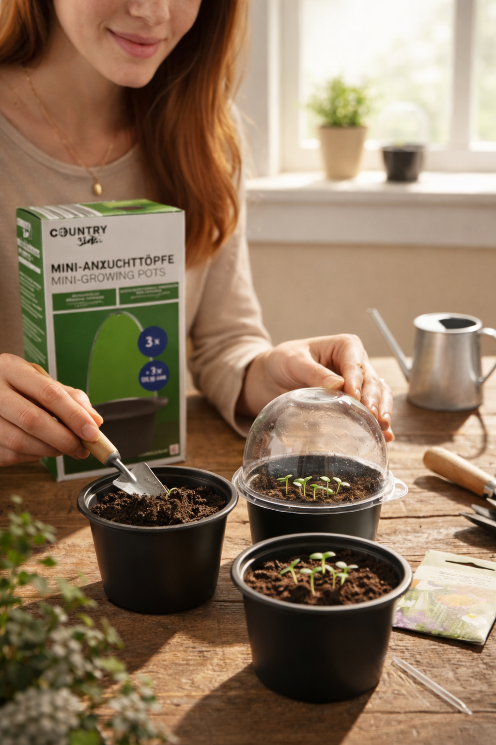 Countryside Mini-Anzuchttöpfe 3er Set – Pflanz- & Kräutertöpfe