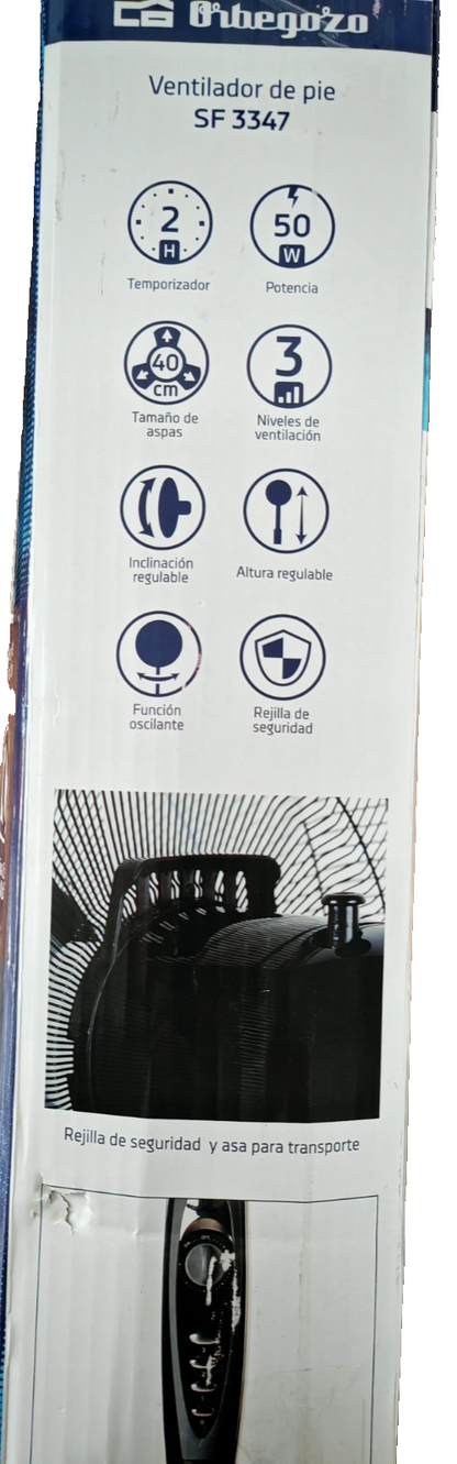 Orbegozo SF3347 Standventilator 50W Timer höhenverstellbar 3 Stufen Schwarz A14