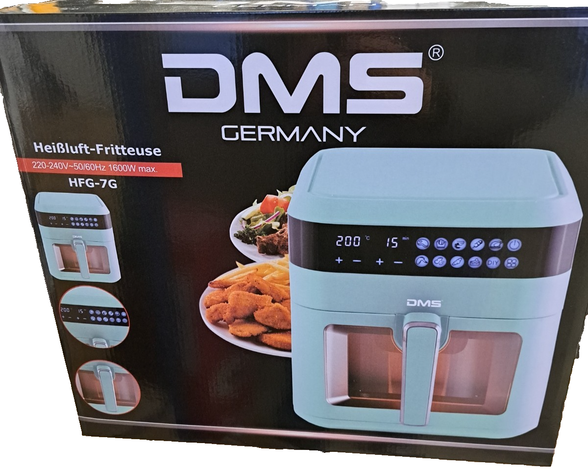 DMS Heißluft-Fritteuse HFG-7G – Fettarm, Digital & Stylisch für Küche ✅