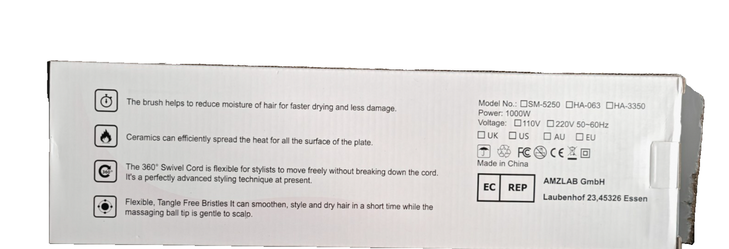 Tailiqi Multifunktion Heißluftbürste Warmluftbürste Hair Styler Föhnbürste C1