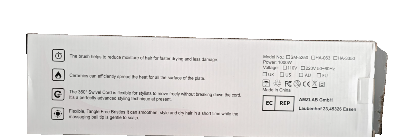 Tailiqi Multifunktion Heißluftbürste Warmluftbürste Hair Styler Föhnbürste C1