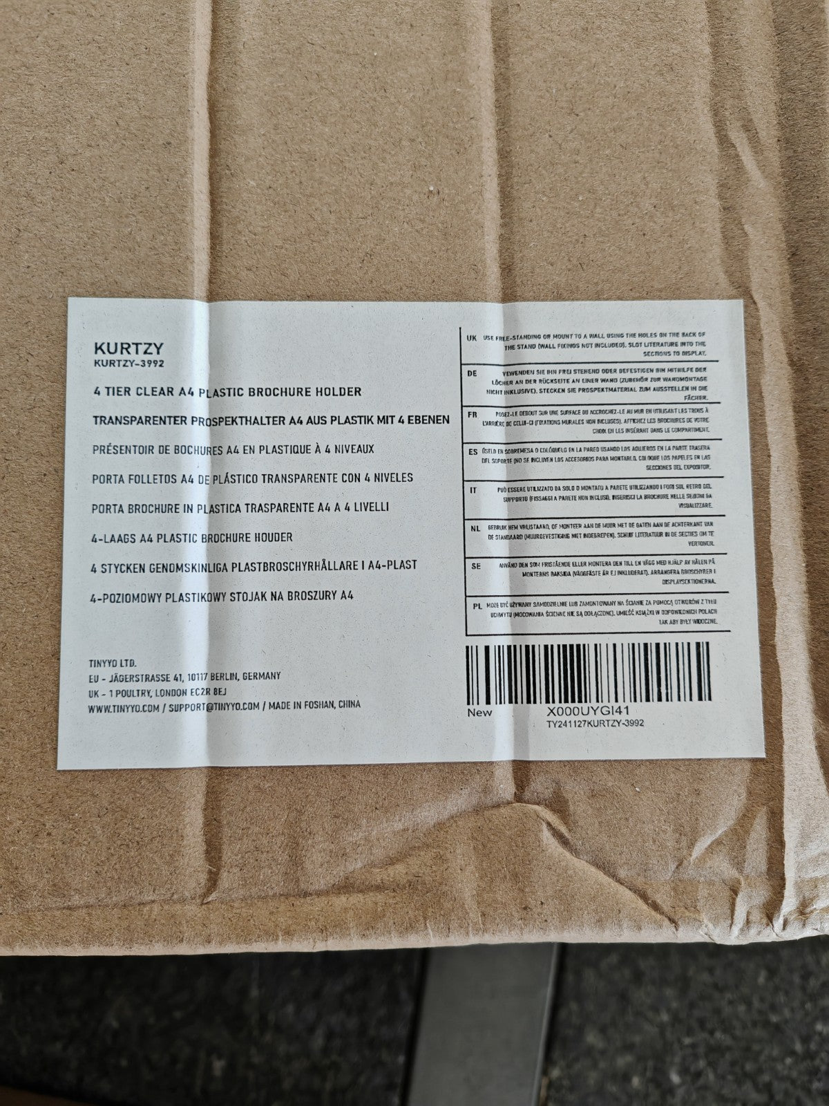 Kurtzy A4 Prospekthalter 4 Fächer transparent Flyerständer Tisch Wand Büro HA3