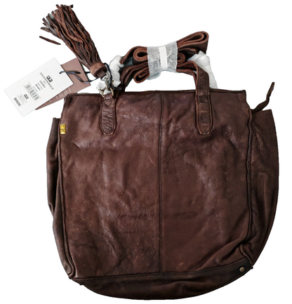 Desiderius Caladia Damen Ledertasche Braun Echtleder Shopper Schultertasche H2