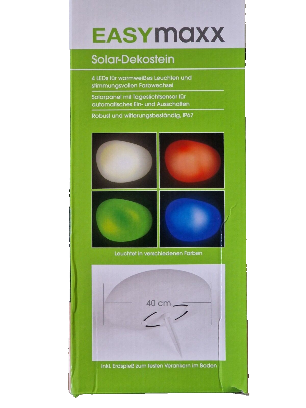 Easymaxx Solar-Dekostein mit Farbwechsel