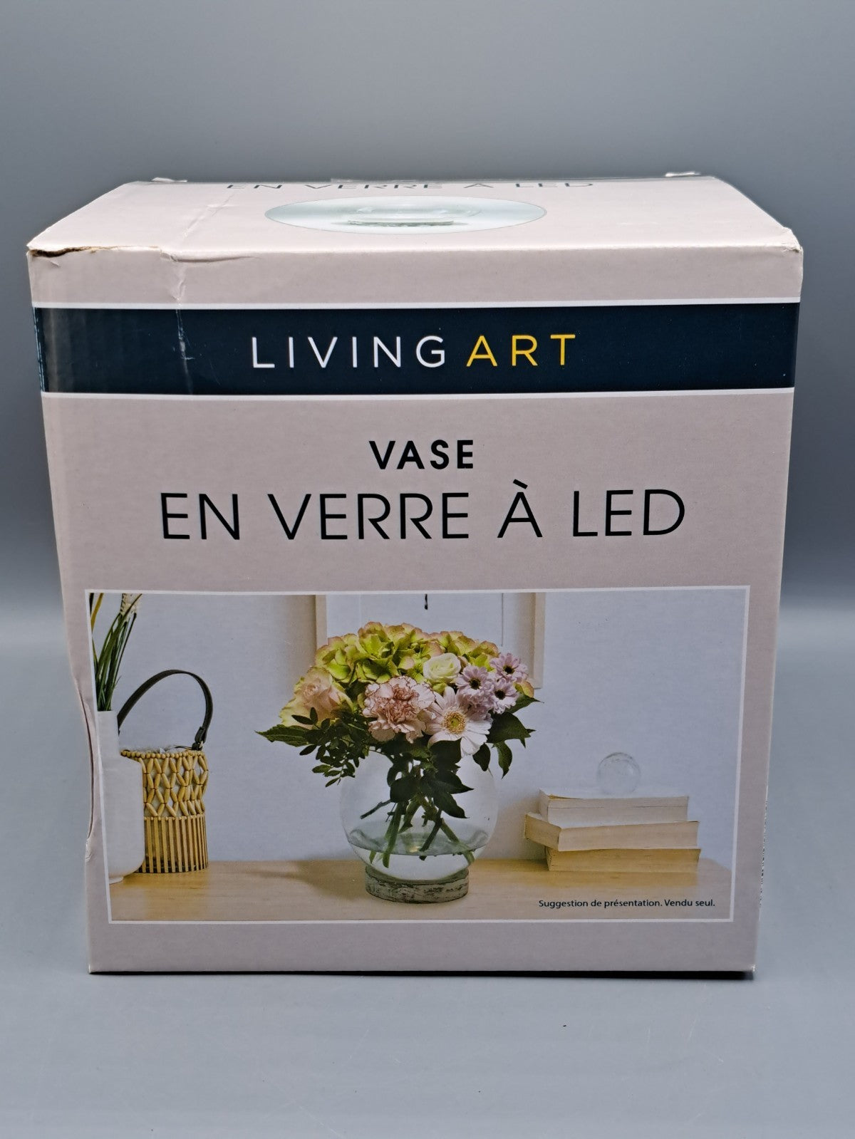 Living Art LED-Vase rund 18 cm Hoch Dekovase Beleuchtung Modern