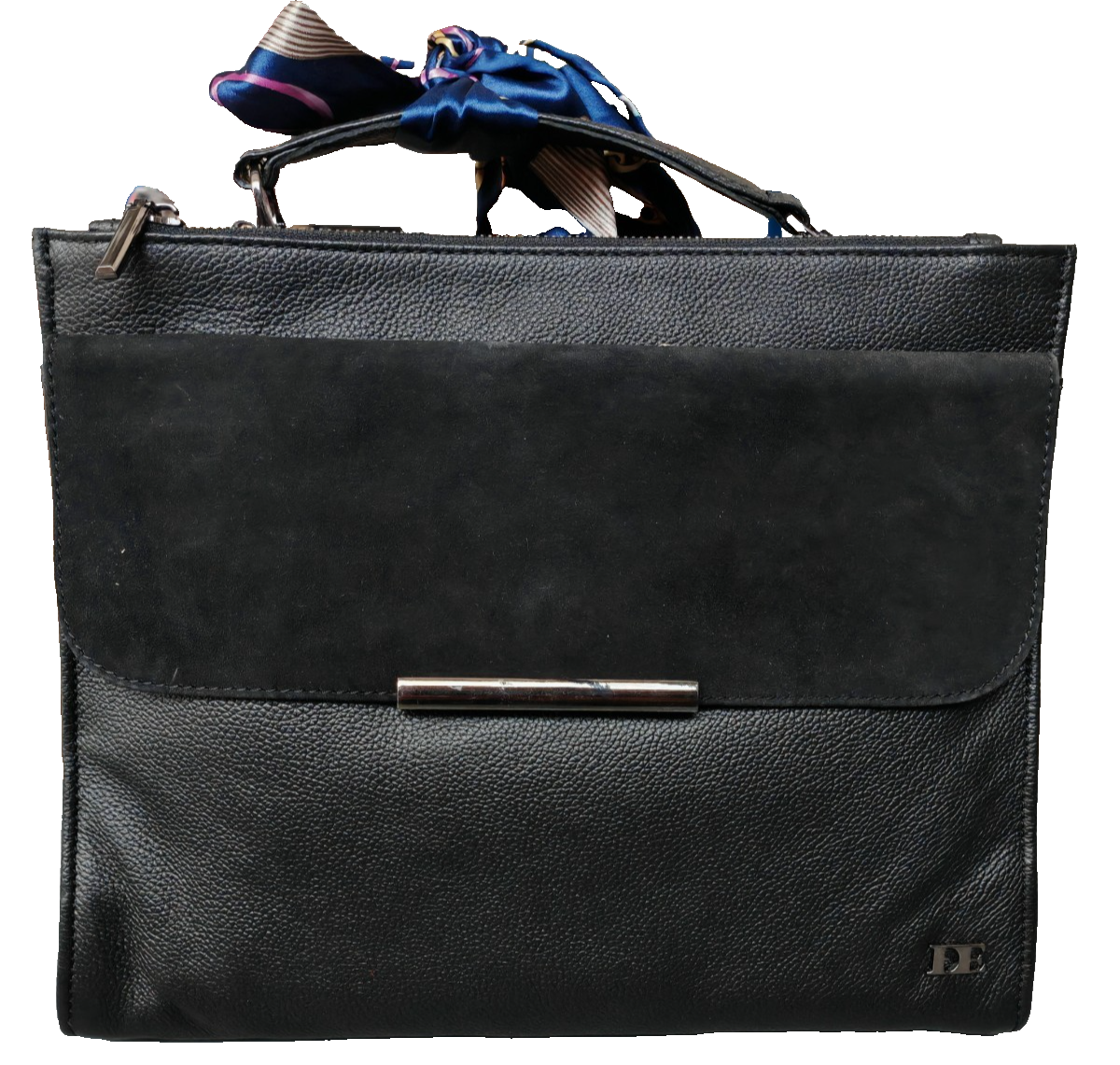 Desiderius Alivia Damen Ledertasche Schwarz Handtasche Cow Leather Goat Suede H3