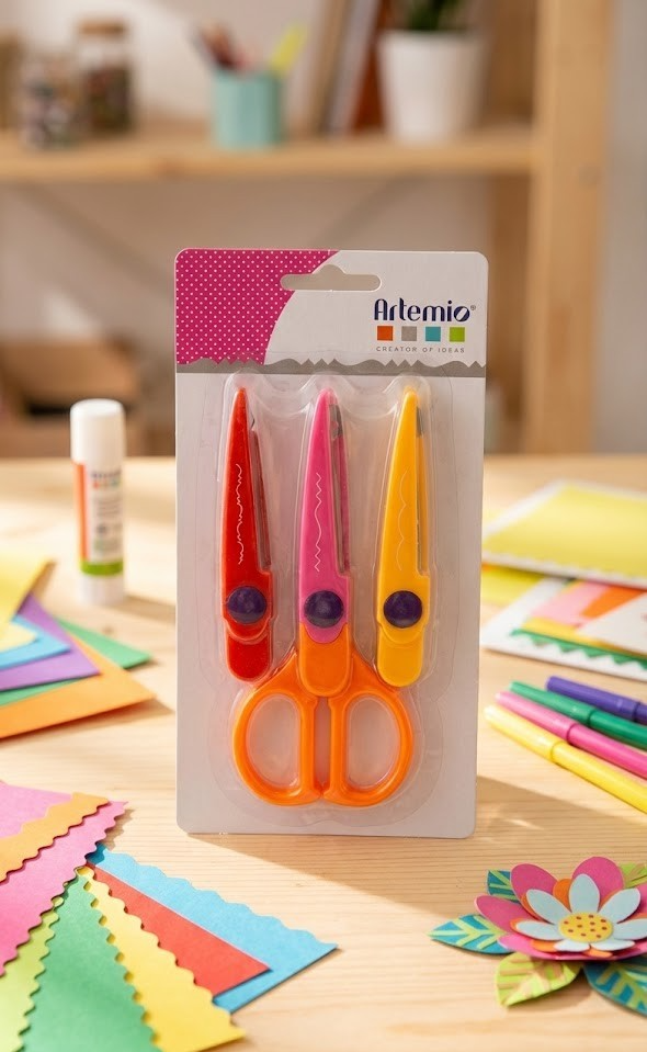 Artemio Hobbyscheren 3er Set Kinderschere Bastelschere Kreativ