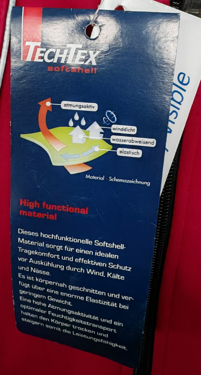 CRANE Damen Softshell Fahrradjacke Gr. 38 Rot TechTex Reflektierend Outdoor Z