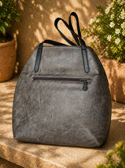 PICARD Pampa Shopper 2222 Charcoal Damen Handtasche Schultertasche Grau Niete H3