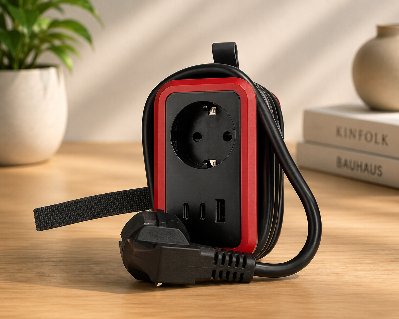 4in1 Steckdosenleiste 2x USB-C 1x USB-A 1,4m Kabel TÜV GS Mehrfachsteckdose