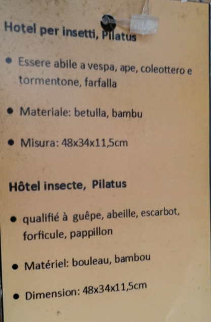 Insektenhotel 48x34x11,5cm XXL Bienenhotel Wildbienen Bambus Birke Garten A0