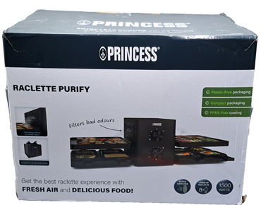 PRINCESS 162660 Purify Raclettegrill Tischgrill Elektrogrill 8 Personen 1500 W