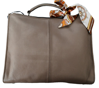 Desiderius Alivia Damen Ledertasche Taupe Blogger Edition Echtleder Handtasche H