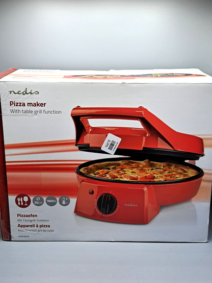 Nedis Pizzamaker und Grill 30 cm - Einstellbare Temperatur - 1800 W