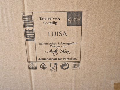 Arte Viva Tafelservice 12-teilig, Luisa, Blumen Design Porzellan