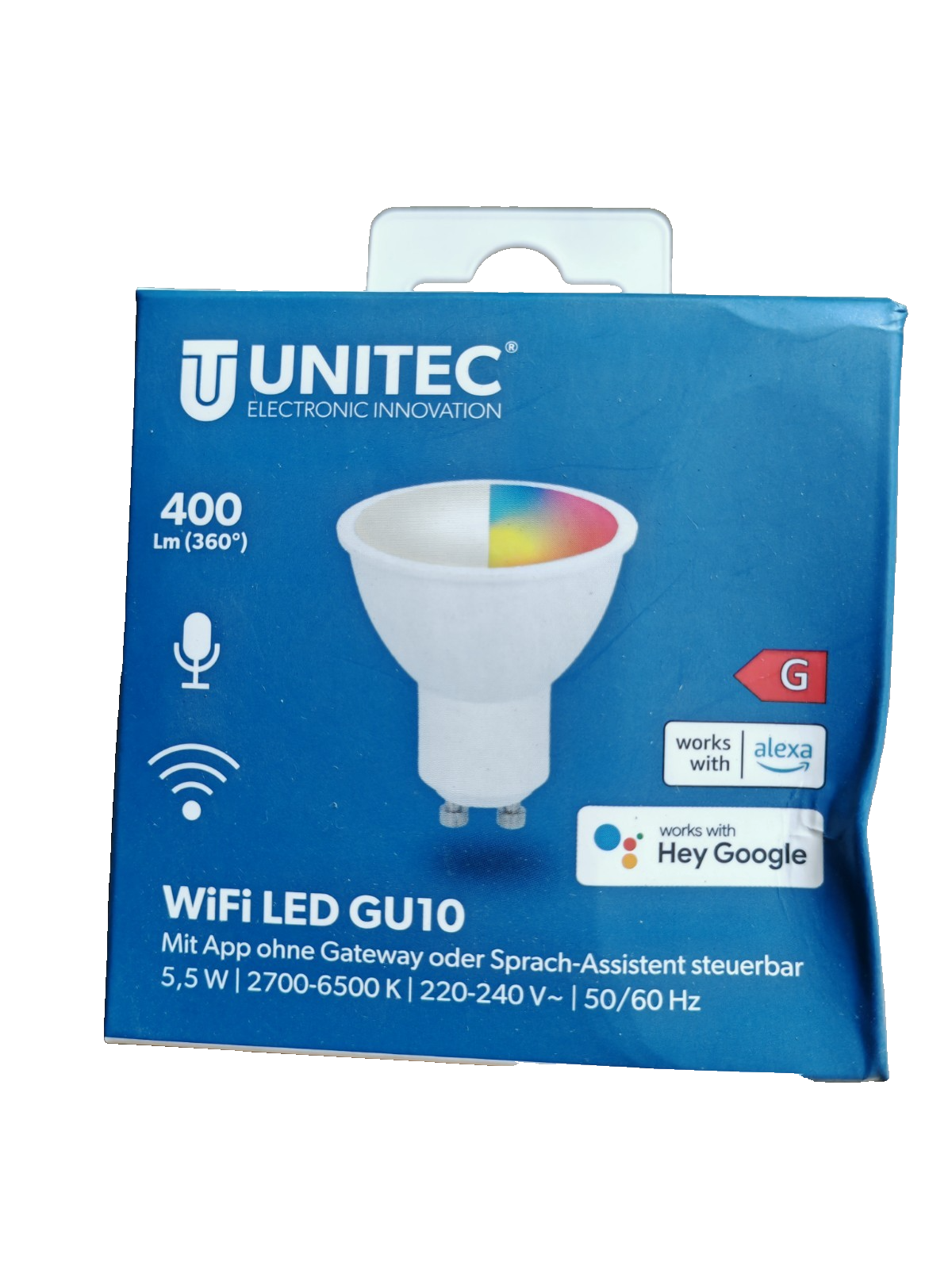 UNITEC WiFi LED Spot GU10 dimmbar Alexa Google Farbwechsel