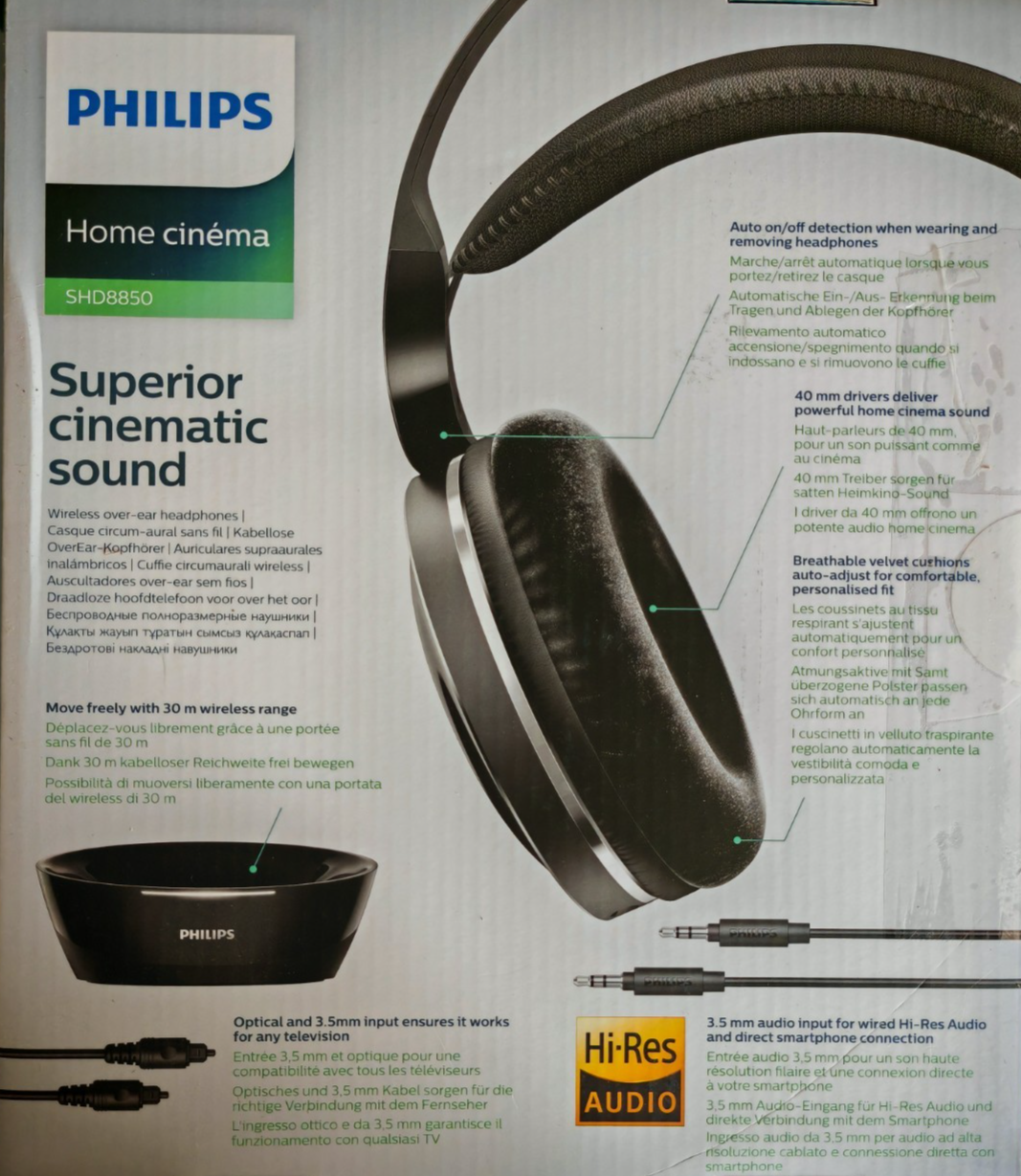Philips Home Cinema SHD8850 Funkkopfhörer TV Kopfhörer kabellos Digital A09