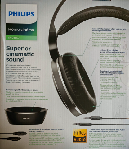 Philips Home Cinema SHD8850 Funkkopfhörer TV Kopfhörer kabellos Digital A09