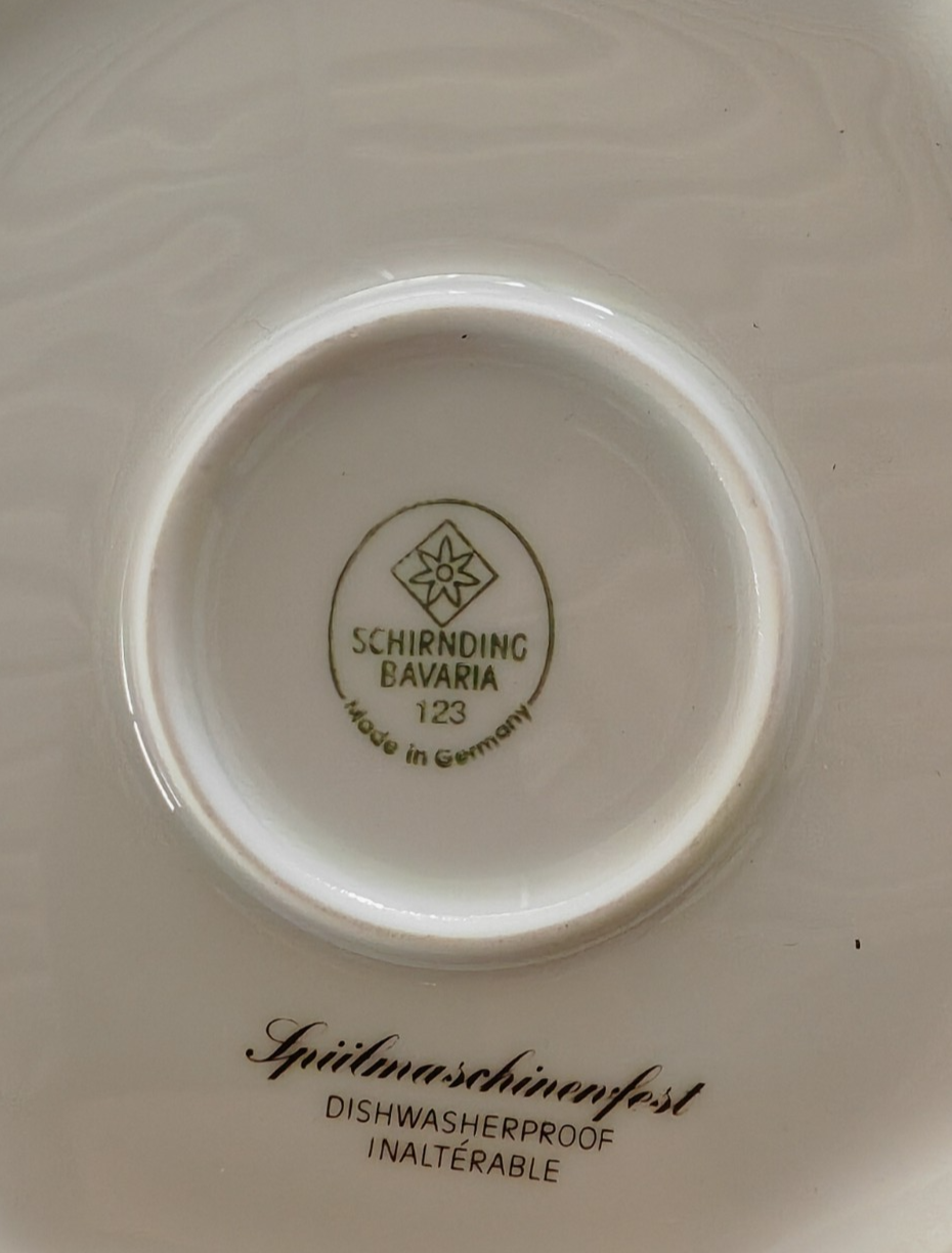 Schirnding Bavaria 123 Kaffeekanne Milchkännchen Porzellan Blumendekor 2-tlg A6
