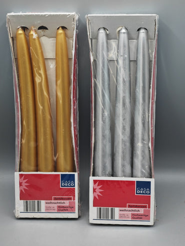 Casa Deco 6x Weihnachtliche Spitzkerzen