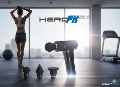 Hero FX 3.0 Massage Gun – Muskelmassagegerät mit 4 Köpfen