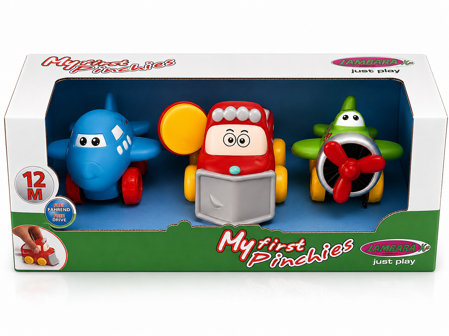 JAMARA My First Pinchies Set A 3 Fahrzeuge Baby Motorikspielzeug ab 12 Monate D4