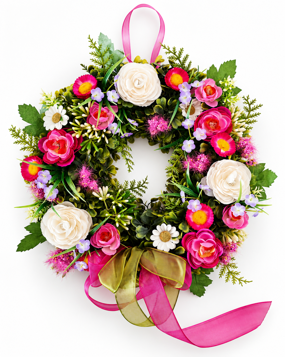 Stiefmütterchen Türkranz Bunt Blumenkranz Kunstblumen Frühling Wandkranz D7