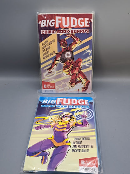 BIG FUDGE 50 Comic Hüllen und 50 Comic Boards - 18 x 27 cm