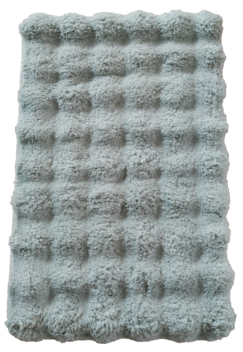 BADIZIO Softdry Badvorleger 50x80cm Pastellgrün 3D Bubbles Hochflor D8