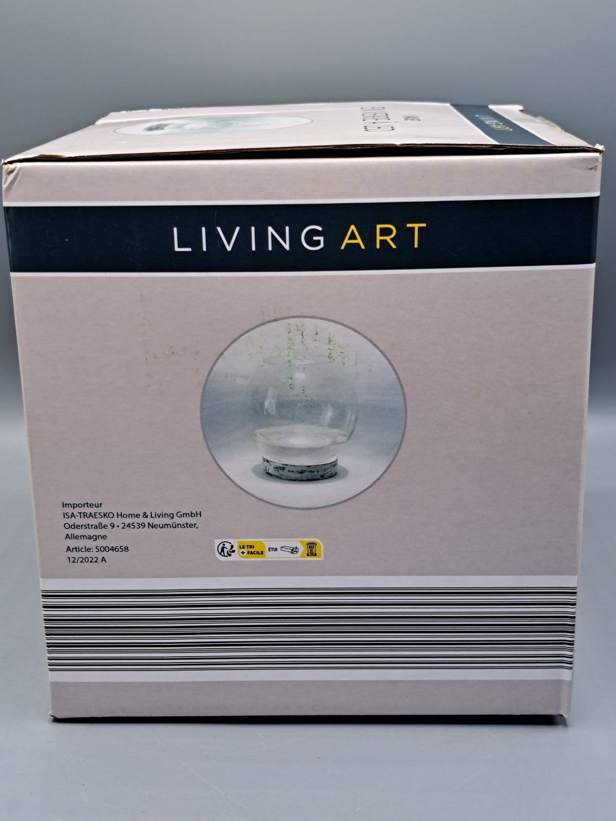 Living Art LED-Vase rund 18 cm Hoch Dekovase Beleuchtung Modern