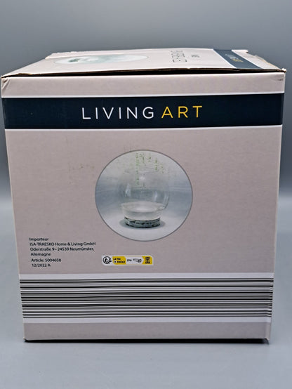 Living Art LED-Vase rund 18 cm Hoch Dekovase Beleuchtung Modern