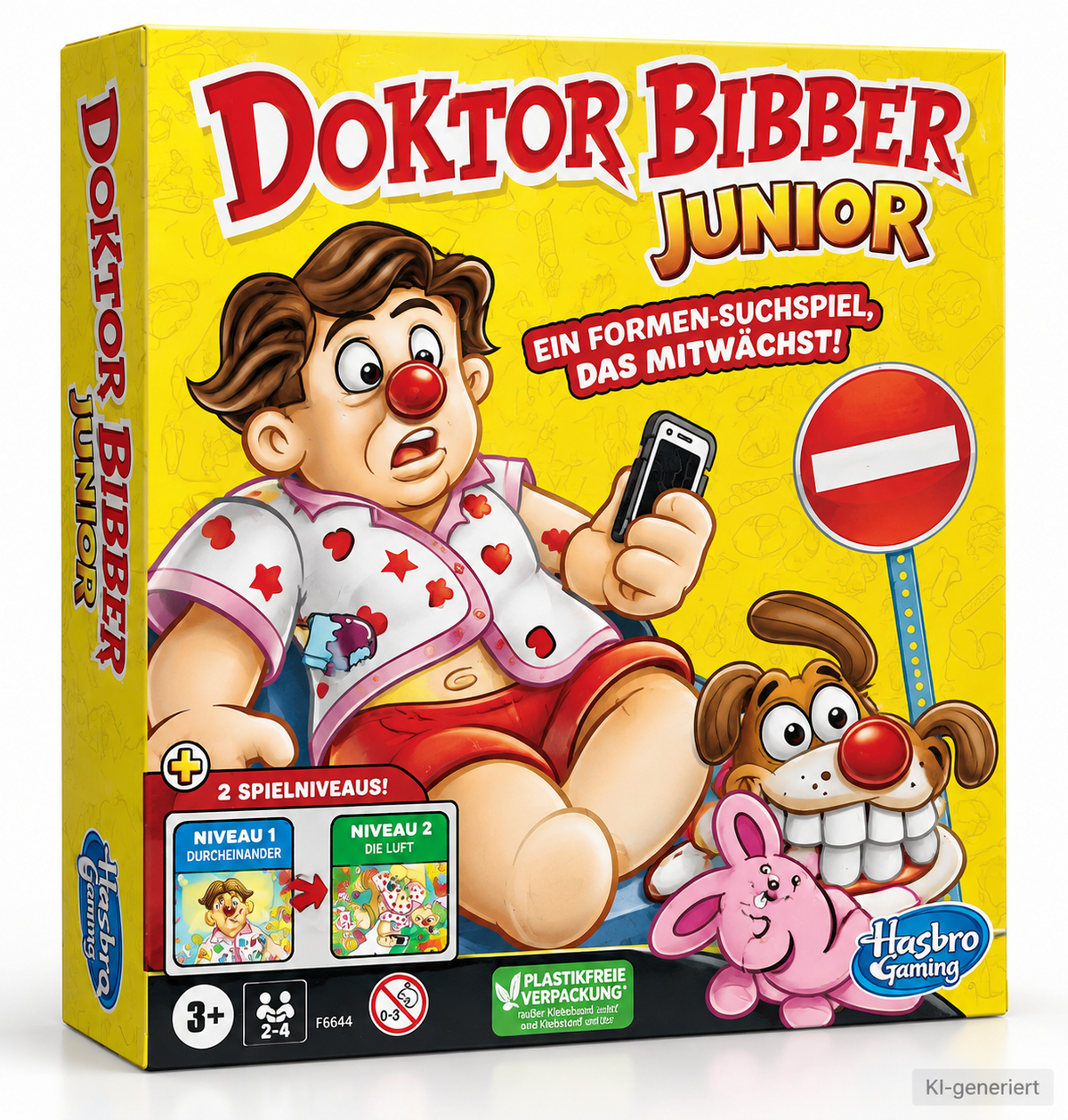 Hasbro Doktor Bibber Junior Kinderspiel Brettspiel 2-4 Spieler ab 3 Jahre D6