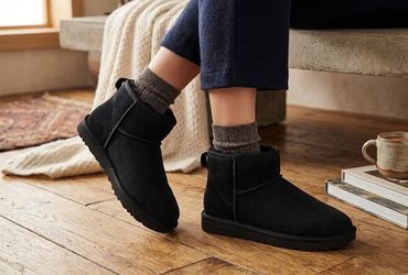 EMU Australia Damen Bootie Stinger Lammfell wasserfest Schwarz 37-38