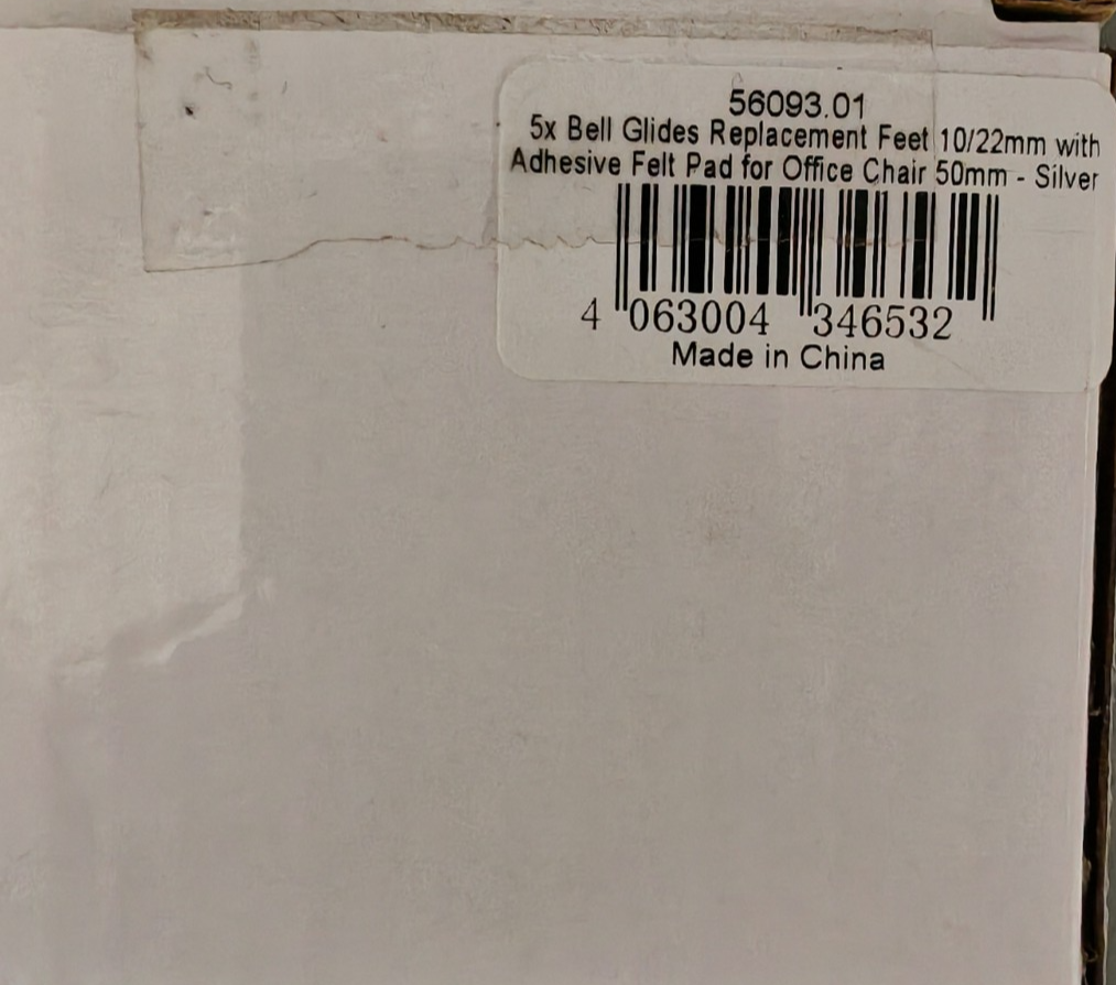 kwmobile 5x Bodengleiter Bürostuhl 10x22mm Ø 50mm Stuhlgleiter Silber E1