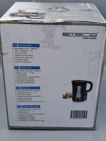 Emerio Wasserkocher WK-125130, schwarz, 1,7 Liter, 2200 Watt, mit Kunststoffgehä
