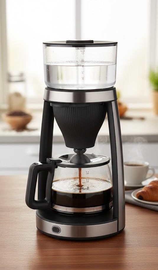 DMS CM-900B Filter Kaffeemaschine 12 Tassen Edelstahl