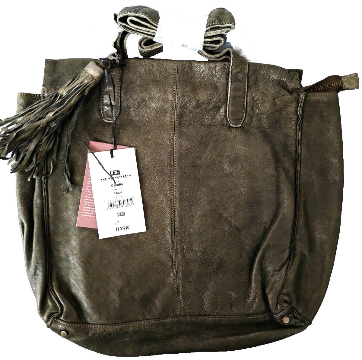 Desiderius Caladia Damen Ledertasche Olive Echtleder Shopper Schultertasche H2