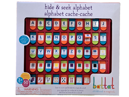 Battat Hide & Seek Alphabet Lernspiel Englisch ABC Zahlen Farben 50 Klappen  D6