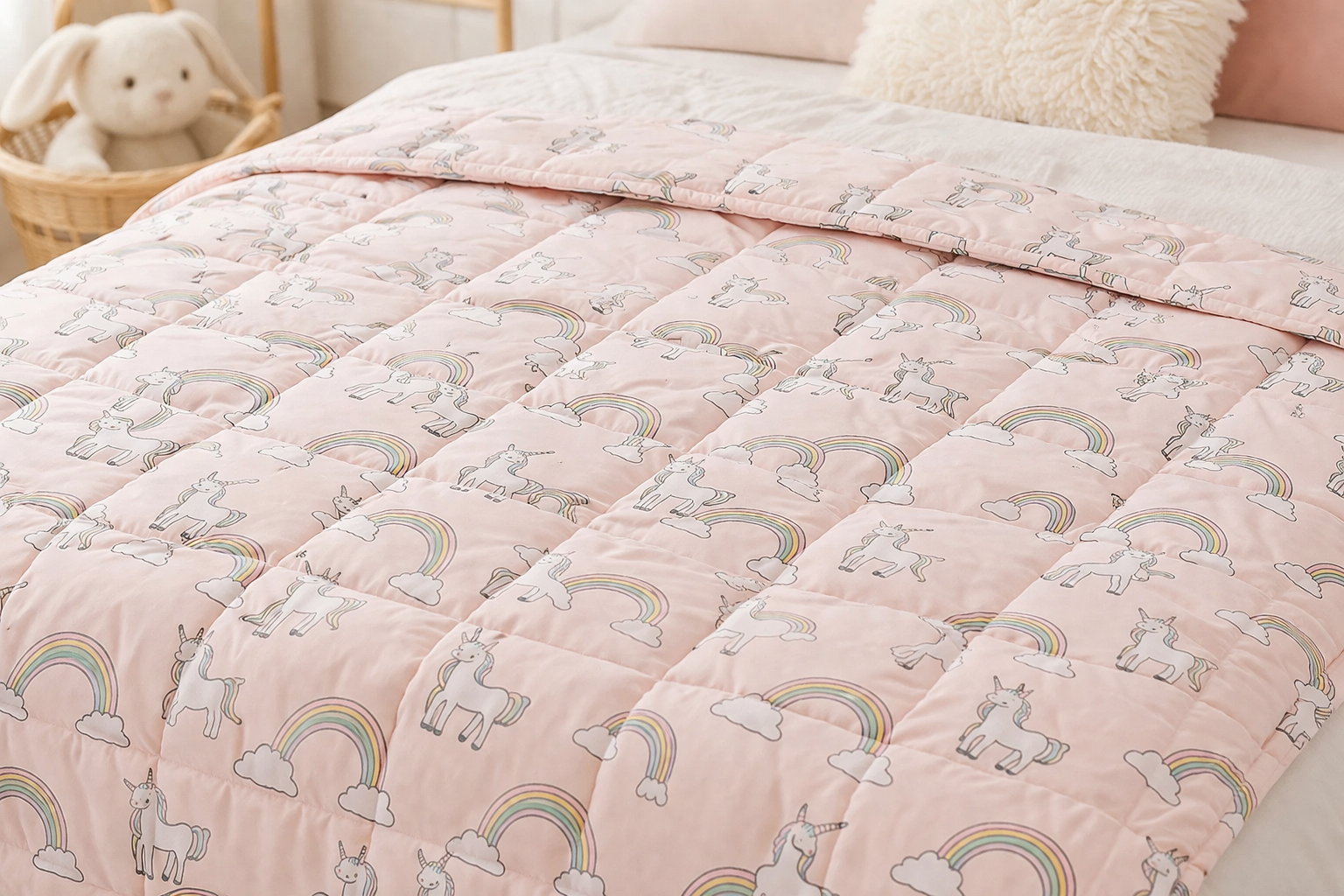 Amazon Basics Gewichtsdecke 2,27kg Rosa Einhorn 91x122 cm