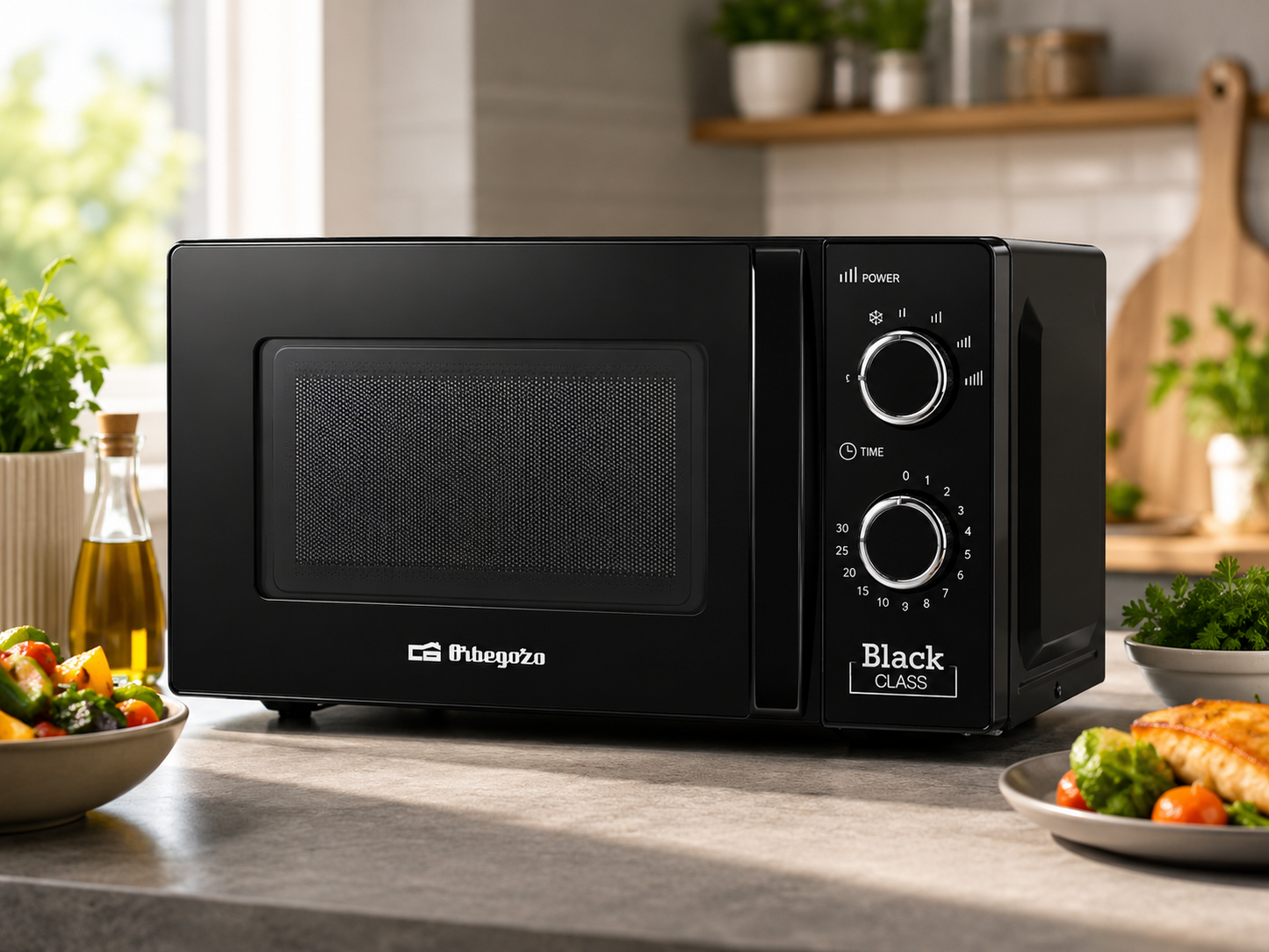 Orbegozo MI2117 Mikrowelle 20L 700W Schwarz 6 Leistungsstufen Timer Küche HO-A22